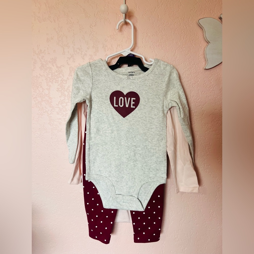 3pc Carter’s Girl’s 24m Set